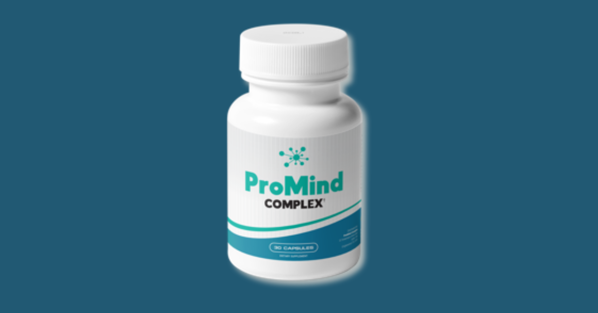 Promind Complex supplement bottle displayed on a wooden surface, emphasizing its role in enhancing memory and cognitive function.